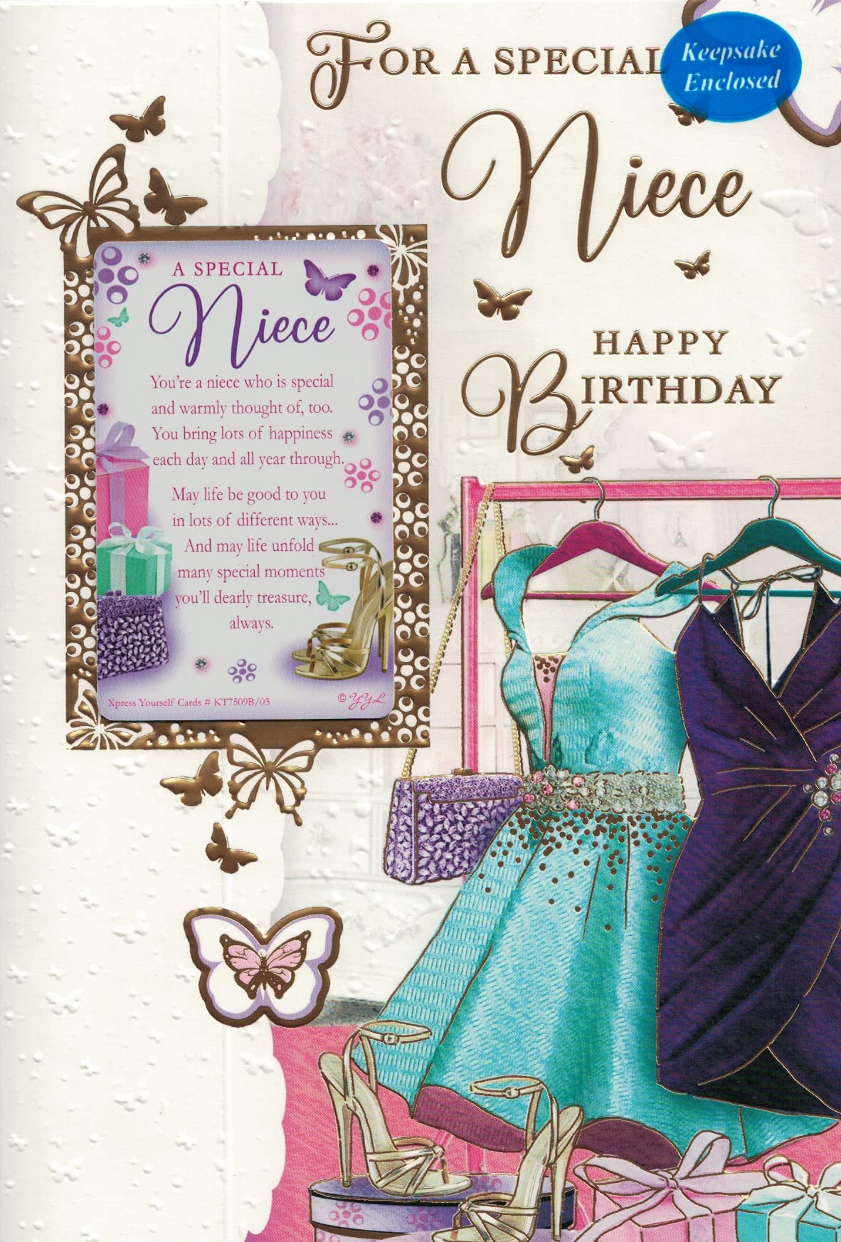 SPECIAL NIECE BIRTHDAY CARD****SENTIMENTAL KEEPSAKE CARD***9 X 6 INCHES***1ST CLASS POST***AD4**