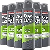 Dove Men + Care Antiperspirant Deodorant Spray, 6 Pack, 48H Protection, Long-Lasting Extra Fresh Scent, Soothes & Moisturises Skin, 5 oz. Each
