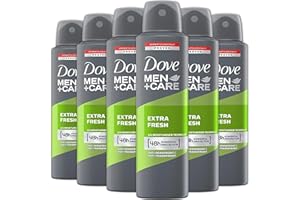 Dove Men + Care Antiperspirant Deodorant Spray, 6 Pack, 48H Protection, Long-Lasting Extra Fresh Scent, Soothes & Moisturises Skin, 5 oz. Each