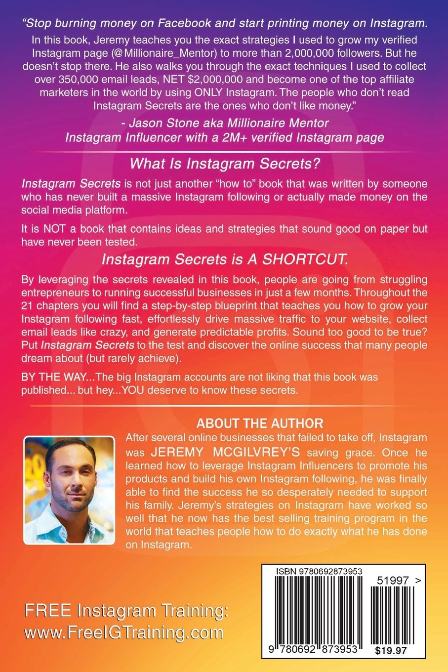 [- Instagram Secrets: The Underground Playbook for Growing Your Following Fast, Driving Massive Tra