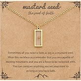 Haoze Mustard Seed Necklace Christian Gifts for Women, Stainless Steel Faith Mustard Seed Necklace Jewelry Birthday Gifts for Women