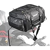 Rhinowalk Motorcycle Tail Bag Expandable 19-26L Motor Travel Luggage Motorbike Rear Rack Trunk Storage Bag with Waterproof Rain Cover Motorcycle Accessories,Black