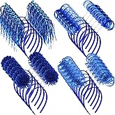 Censen 24 Pcs Pom Pom Headband Tinsel Wrapped Ponytails Head Bopper Costume Headwear Party Hair Accessories