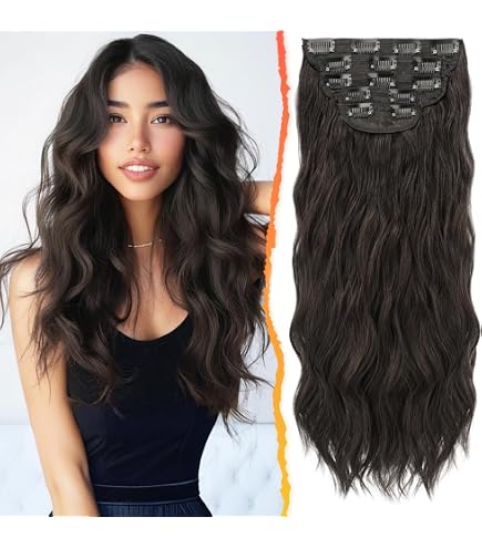 Dark Brown Women’s Wavy Hairpiece - Brand Unspecified Amazon.com : NAYOO Long Dark Brown Wavy Wig for Women 26  main image 4