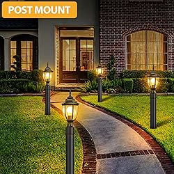 Lamomo Dusk to Dawn Outdoor Post Lights, Waterproof