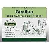 Rexilon 10lb Dried Black Soldier Fly Larvae – Pure Natural, High Protein & Calcium Chicken Feed, Cost-Effective and Premium Quality