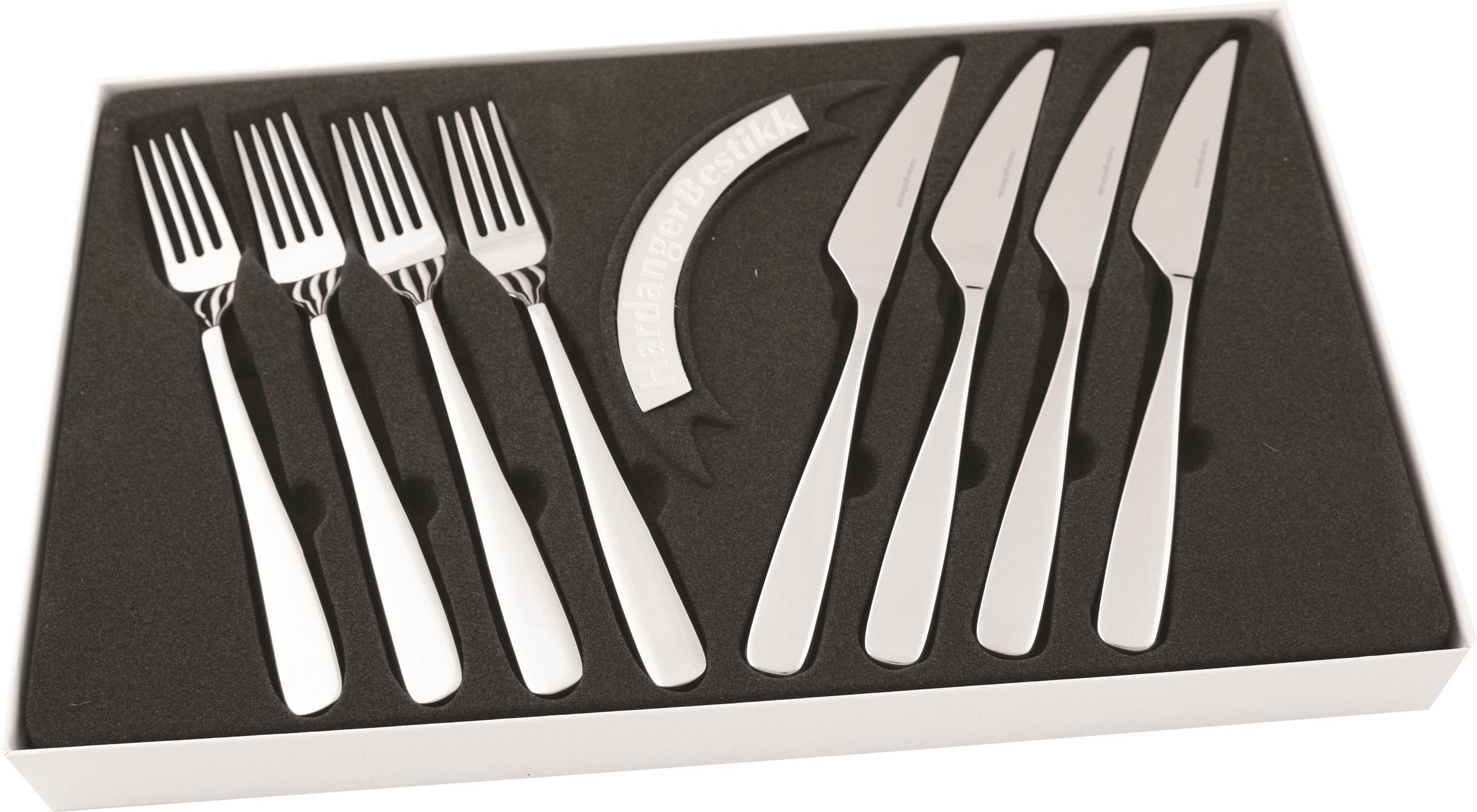 Hardanger Contemporary Tuva Steak Set, Steel, Silver, 8-Piece