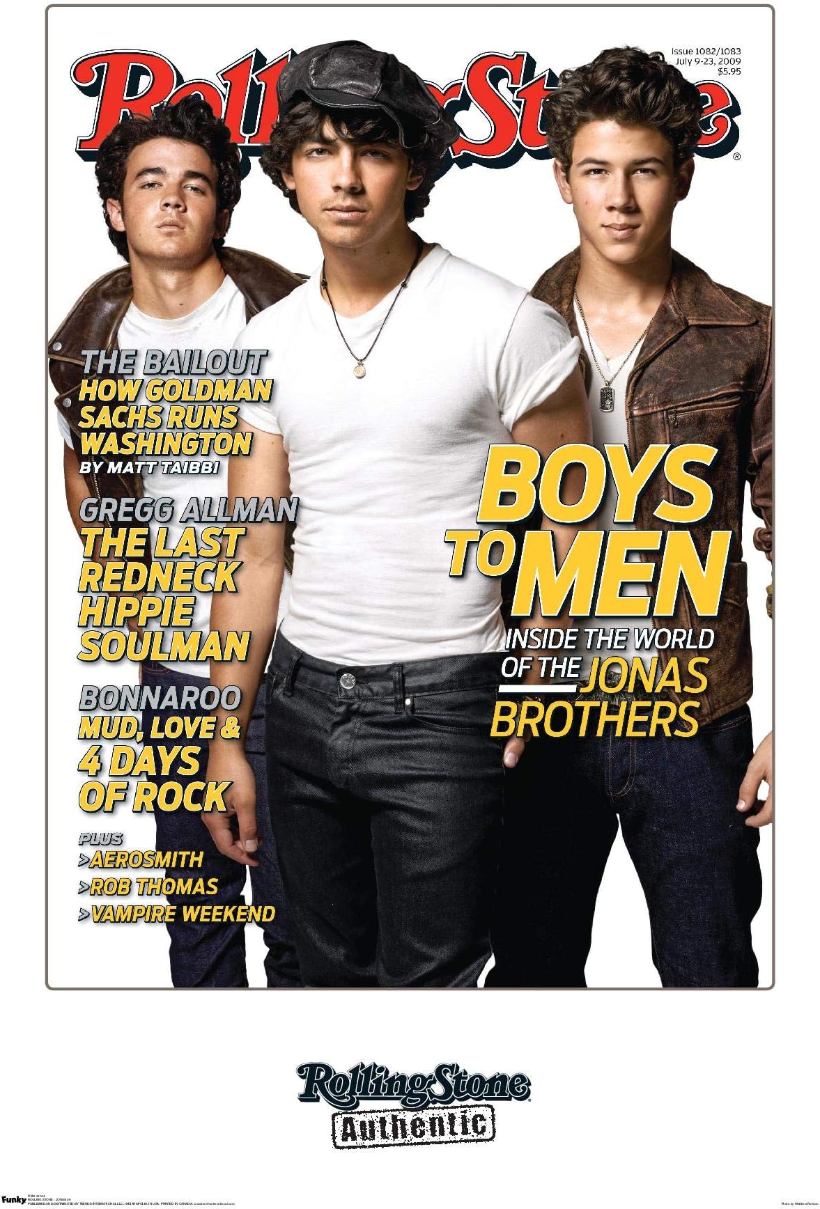 Trends International Rolling Stone Magazine-Jonas Brothers 09 Wall Poster, 22.375 in x 34 in, Premium Unframed Version