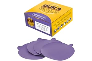 Dura-Gold Premium 400 Grit 6" PSA Purple Film Ceramic Sanding Discs, Box of 50 - Self Adhesive Stickyback Sandpaper for DA & 