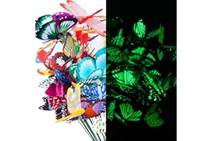 VGoodall 50 PCS Luminous Butterfly Stakes and Dragonfly Stakes Garden Ornaments, Waterproof Garden Decorations for Indoor,Outdoor Yard, Patio Plant Pot