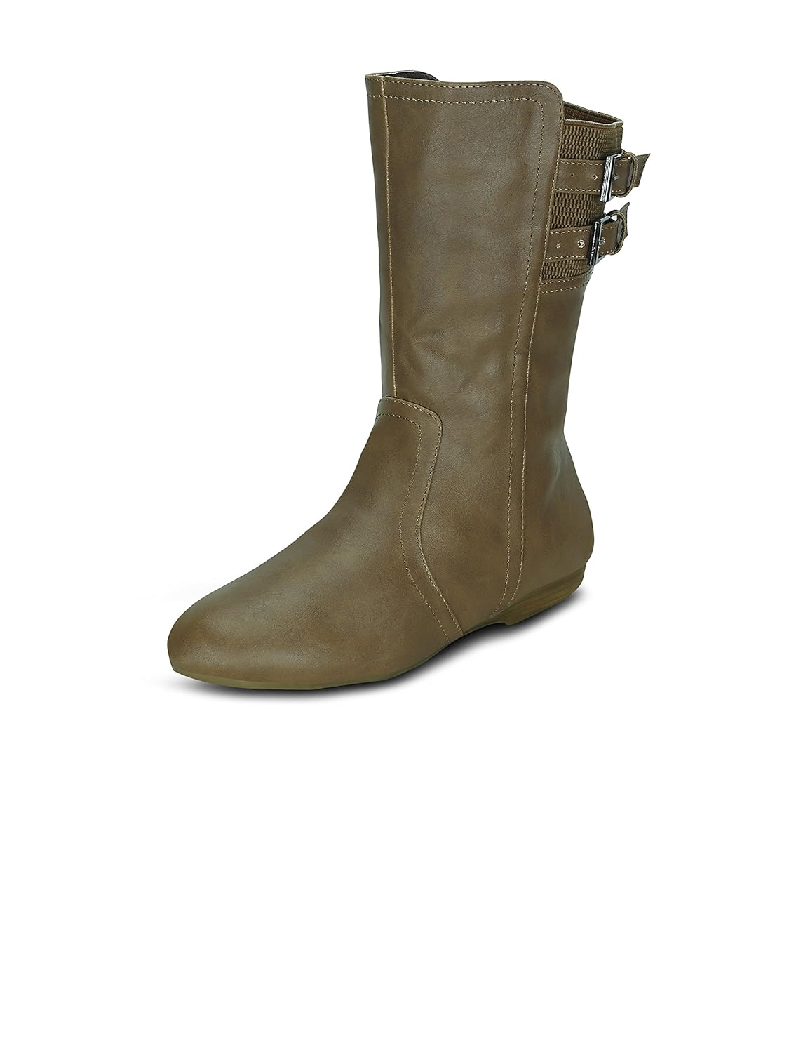 get glamr women's tan synthetic boots (lte-766-tan-40) - 7 uk