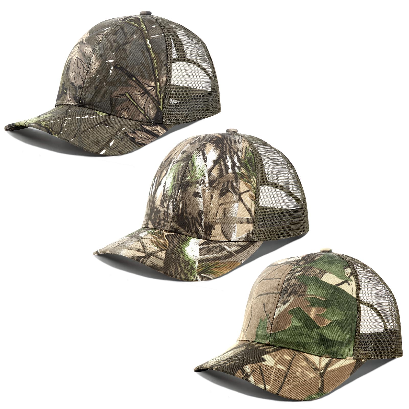 Photo 1 of **only one hat** Hunting Hats Mesh Back Camo Caps Men's Trucker Breathable Mesh Cap with Adjustable Strap Hunting Gear Accessories