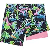 maamgic Mens Swim Trunks with Compression Liner 7" Bathing Suit Quick Dry Swimming Trunks for Men with Zipper Pockets