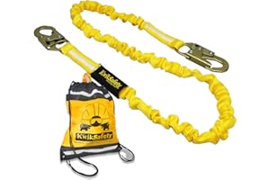 KwikSafety - Charlotte, NC - RATTLER [1 PACK] Internal Shock Absorber Single Leg 6ft Safety Lanyard OSHA ANSI Fall Arrest Protection Equipment Snap Hooks Construction Arborist Roofing