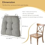 FlyGulls Non Slip Chair Cushions 4x 18x18x3in Light Grey 46x46x8cm view 3