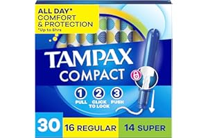 PROCTER & GAMBLE Tampax Pocket Pearl Plastic Tampons, Duopack (Regular/Super Absorbency), Unscented, 30 Count (Packaging May Vary)