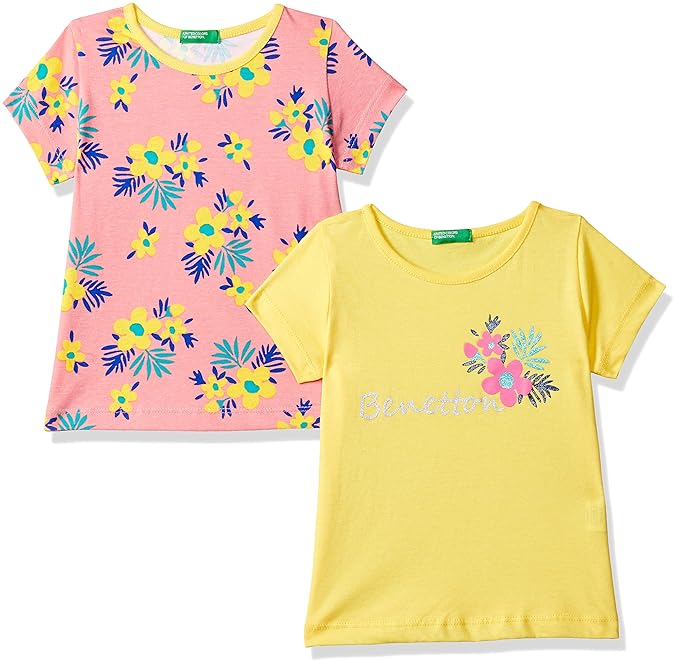 Baby Girls tie-dye Regular fit T-Shirt (Pack of 2)