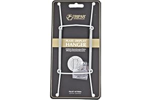 TRIPAR Wall Plate Hanger, Brass Wire (10-14 Inch) - Durable, Flexible Coils Conform to Most Plates - Holds Up to 2lbs on Wall - Features Clear Coated Vinyl Tips and Sleeves to Prevent Scratches.