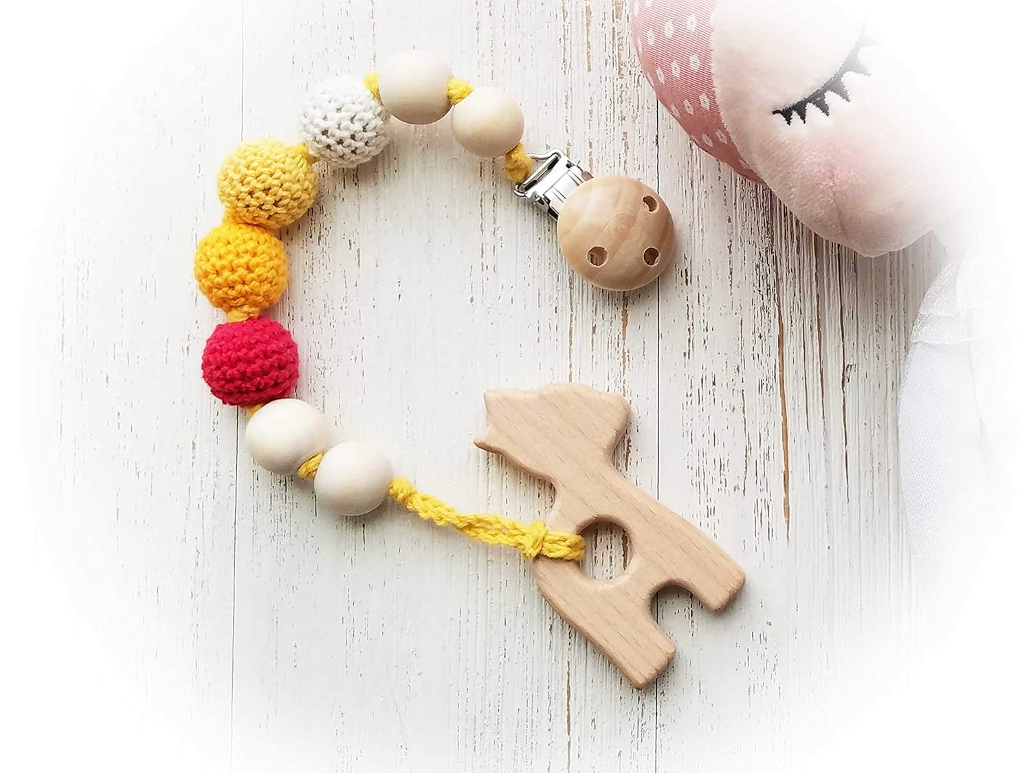 Wearベビーシャワーgift Toy Mali B071yl5t8q Interchangeableおしゃぶりホルダーストラップ ダミーclip 天然木製teething Wood Unfinished By 歯がため 今年人気のブランド品や Www Brti Co Zw