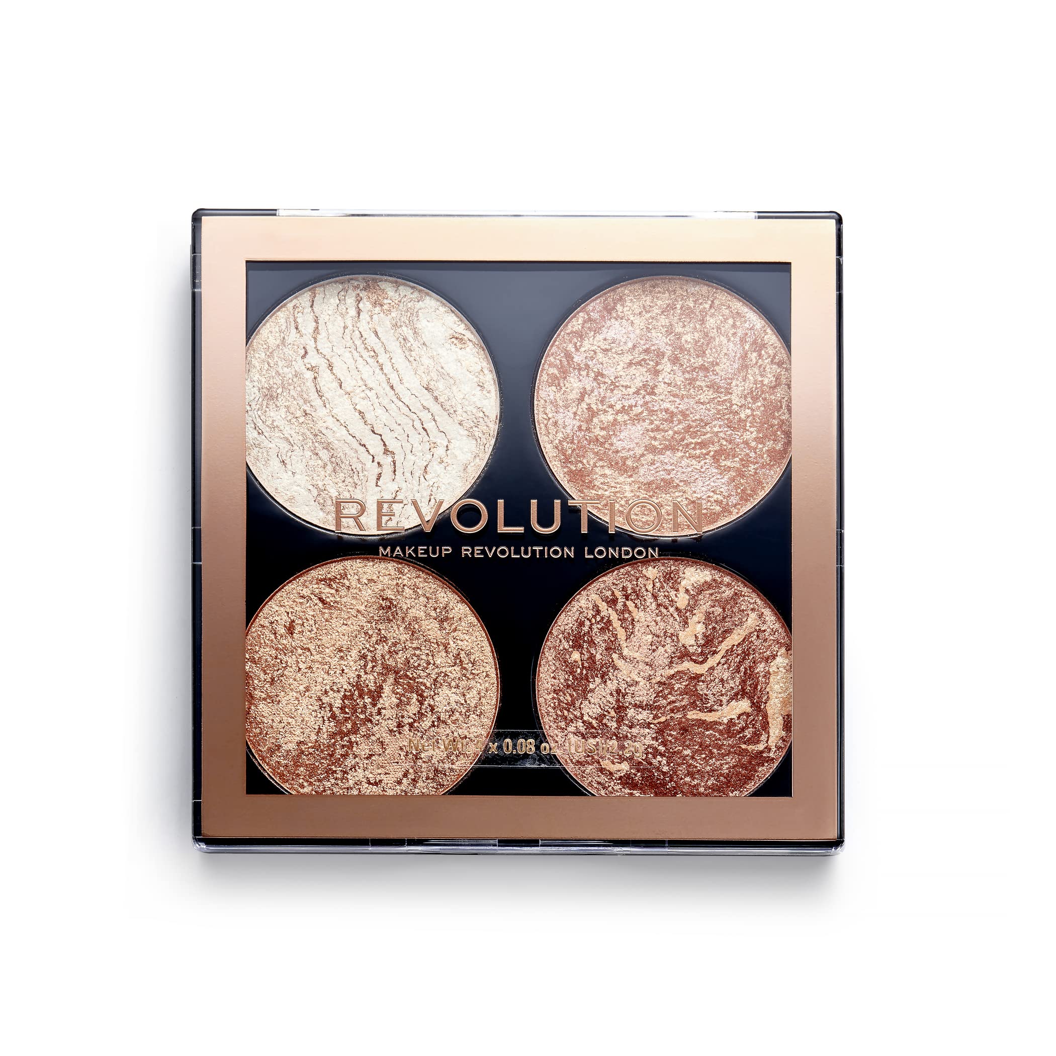Photo 1 of Makeup Revolution Cheek Kit, Bronzer & Highlighter Powder, Compact Palette, Sunkissed Glow, Vegan & Cruelty-Free, Don't Hold Back, 0.32 Oz