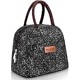 BALORAY Lunch Bag for Women Men Insulated Lunch Box for Adult Reusable Lunch Tote Bag for Work, Picnic or Travel (Black Starry)