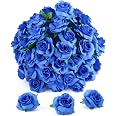 50pcs Mini Rose Artificial Flower Heads, 1.6” Real Looking Silk Rose for DIY Wedding Bouquets