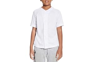 BAICAIYU Kids Baseball Jersey Solid Button Down Shirts Sports Uniform for Boy Girl Softball Jersey Hip Hop Short Sleeve