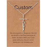 Lcherry Personalized Cross Name Necklace for Women, Custom Nameplate Cross Necklace Customized Valentine's Day Jewelry Birthday Gift for Women