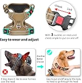 HEELE Dog Harness No Pull Medium Front Back Clips Reflective Handle Brown view 4