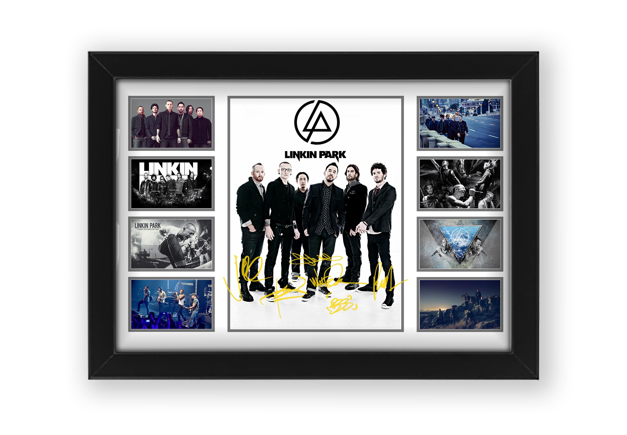 Linkin Park Signed Poster Print - Limited Edition Autograph Fan Gift – Collectible Memorabilia Merchandise (Framed A3 (30x40cm))