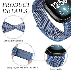 Vancle Nylon Bands for Fitbit Versa 4 Bands/Fitbit