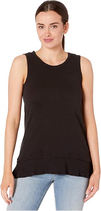 Mod-o-doc Crew Neck Tank with Rib Trim in Slub Jersey Black XL (US 16) at Amazon Womenâs 