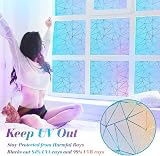 Beautysaid Stained Glass Window Film Rainbow Privacy Frosted 200cm view 6