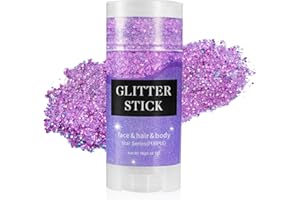 Mysense Purple Body Glitter Stick,Singer Concert Outfit Face Glitter Makeup for Women,Hair Glitter Gel for Kids,Festival Rave Pride Accessories,Mermaid Sequins Chunky Glitter Face Paint,0.56oz