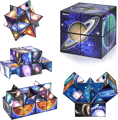 Euclidean Cube Sternenwürfel Zauberwürfel-Set, Verwandlungswürfel Magische Puzzle-Würfel für Kinder und Erwachsene (Galaxiewürfel)