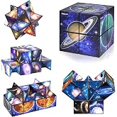 Euclidean Cube Fidget Toys for Kids 2 in 1 Star Cube Magic Cube Puzzle Toys | Fidget Cube for Kids and Adults, Yoshimoto Cube Travel Toys Stress Relief for All Age, Space Gifts for Boys Girls Ages 8-12