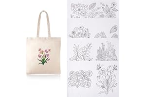 CEMGYIUK Water Soluble Stabilizer for Embroidery,21Pcs Water Soluble Embroidery Patterns Stick and Stitch Embroidery Paper with Pre-Printed Flower Patterns Adhesive Hand Sewing Stabilizers for Bags Hats,Cloth