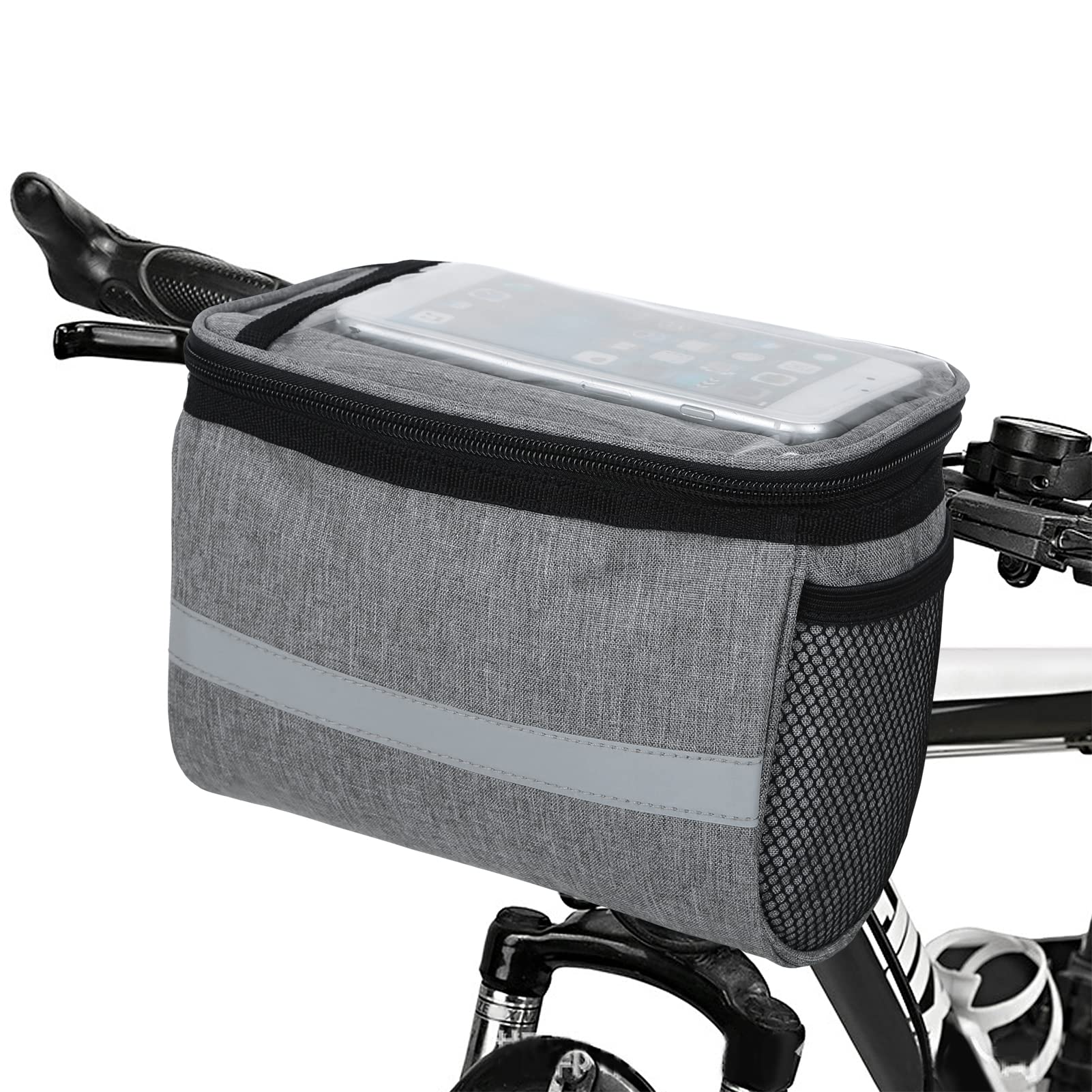 Lixada Front Bicycle Bag MTB Bicycle Handlebar Bag Basket Cool Box Reflective Tape