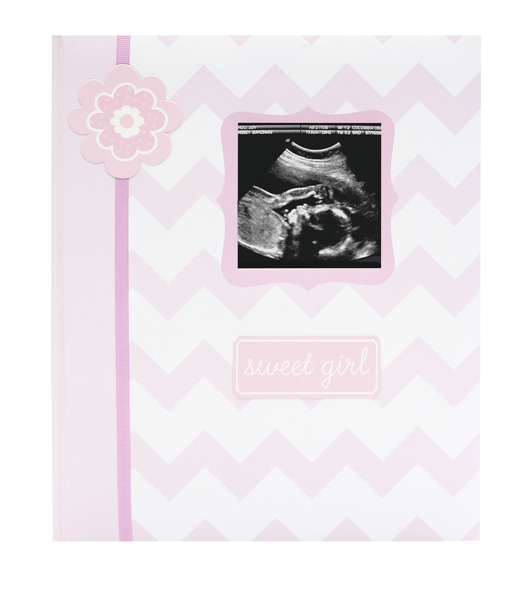 Lil' Peach Chevron Babybook, Pink