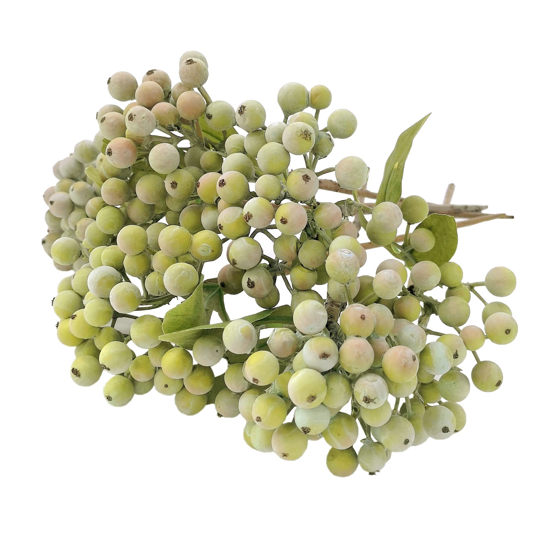 M2cbridge Artificial Berry Stems Christmas Picks Pine Needles Branches Wreath Ornament (Frost Green 12pcs) — image 1