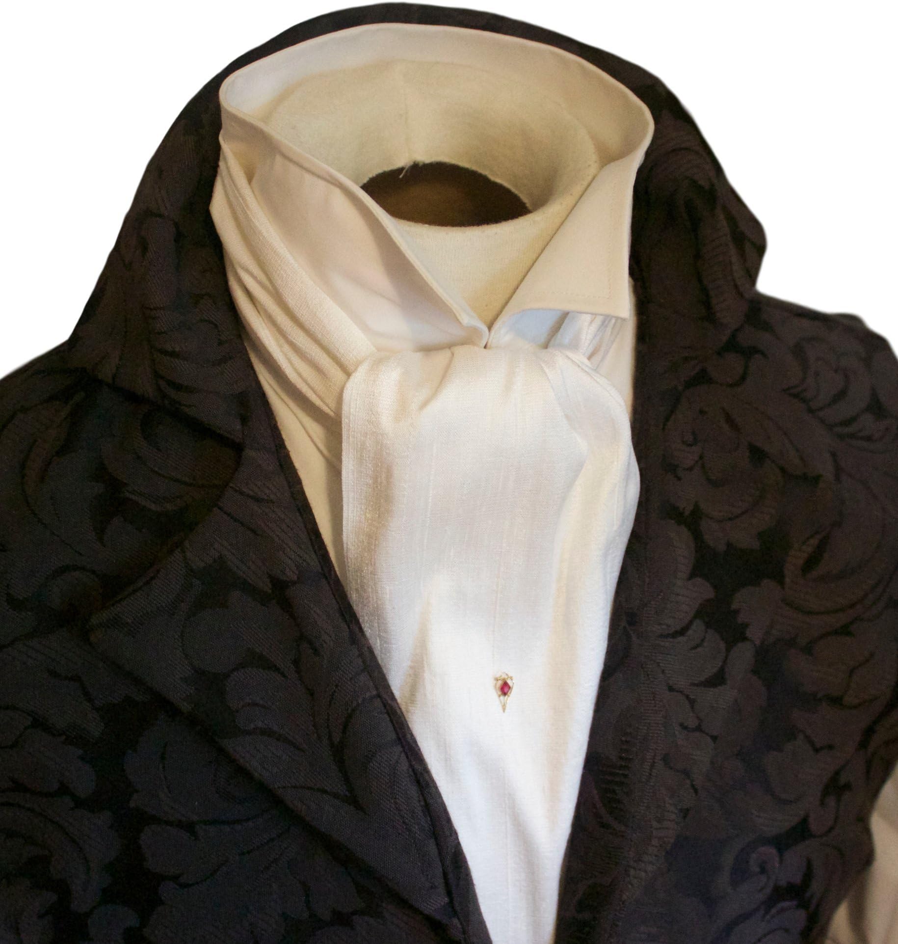 Elegantascot Men's Handmade Regency Cravat Pure Dupioni Silk Ascot Tie