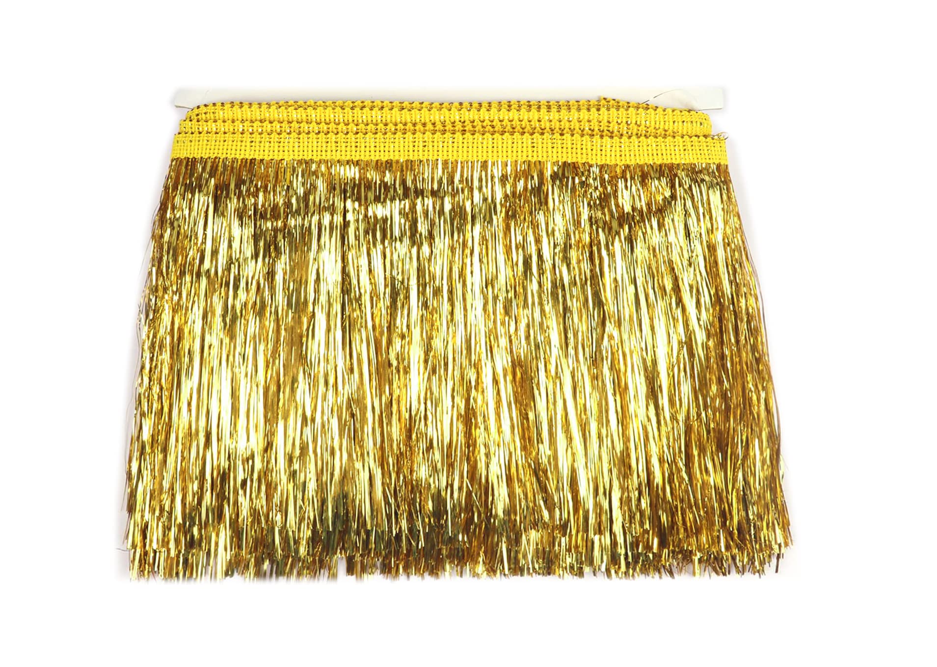 YYCRAFT 8" Wide Tinsel Fringe Tinsel Trim Tinsel Garland Dance Costume Fringe Trimming Shiny foil Effect Party Decor (5 Yards,Gold)