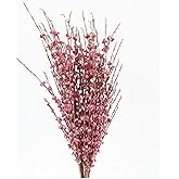 NOLAST 10pcs Artificial Flowers Fake Flower Faux Tall Pussy Willow Branches Long Stems for Vase Wedding Home Office Party Hotel Restaurant Decoration (Fushia)