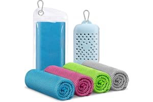 Finvizo 4 Pack Cooling Towels for Neck: Cool Towel Workout Sweat Towel for Sports Gym, Grey (40"x12")