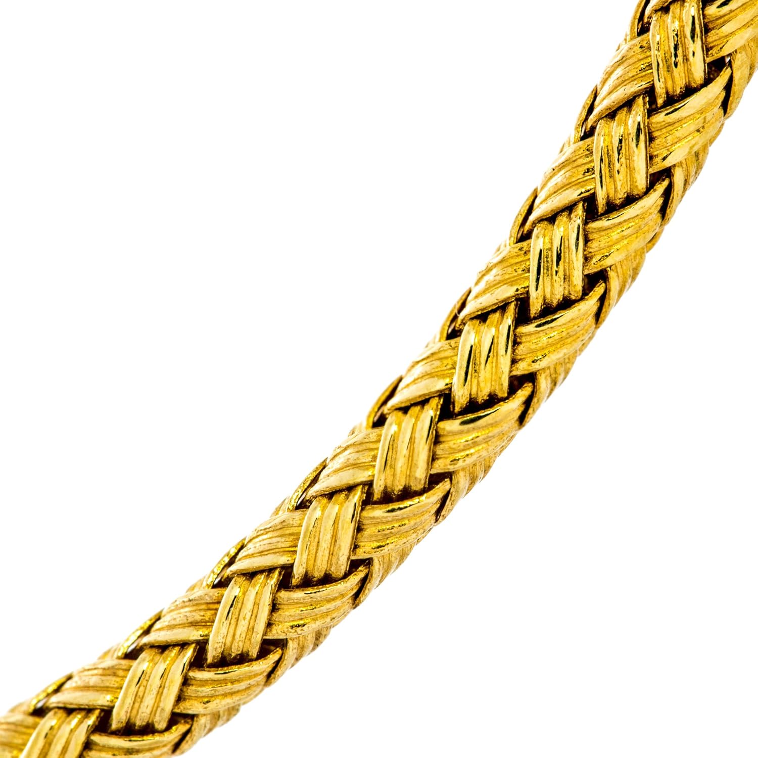 14K Yellow Gold 3mm Bracelet in Braided Wheat Chain Design Luxurious Weave Rope Chain Style 7