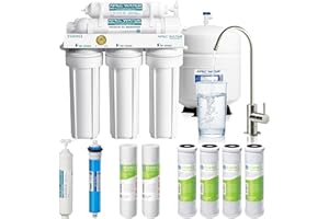 APEC Water Systems ROES-50 Essence Series Top Tier 5-Stage WQA Certified Ultra Safe Reverse Osmosis Drinking Water Filter System with Extra High Capacity Pre-Filter Set Stage 1-3