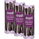 Amazon Brand, Aplenty Cookies &amp; Cream Rolled Wafers, 5 Oz (Pack of 3)