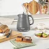 Salter Rapid Boil Kettle 1.7L 3kW Ripple Grey Cordless 360° Base view 6