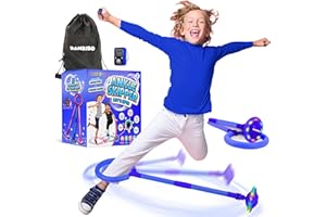 Bambibo Skip It with Counter for Kids - Longer Foam Padding | Mesh Bag for Storage | Ankle Skip Ball for Kids | Foldable Colorful Flash Wheel | Gifts for Kids Age 5 6 7 8 9 10 Years