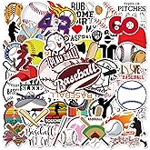 100PCS Baseball Stickers, Waterproof Vinyl Baseball Decales Reusable Stickers for Water Bottle, Helmet, Laptop, Phone, Baseball Gifts, Baseball Party Favors, Sport Stickers Decorations for Teens Boys